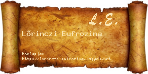 Lőrinczi Eufrozina névjegykártya