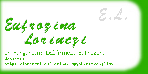 eufrozina lorinczi business card